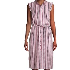 Karl Lagerfeld Pink and Navy Dotted Sleeveless Dress
